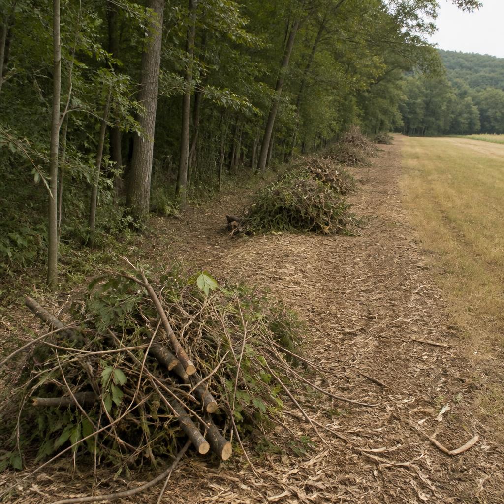 Overgrown property edge concept image in rural Pennsylvania